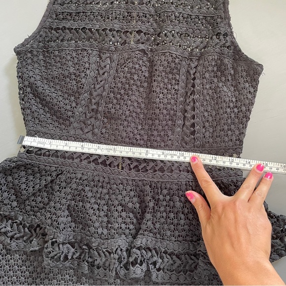 Luxxel Black Embroidered Lace Peek a Boo Tiered Dress - Picture 11 of 12